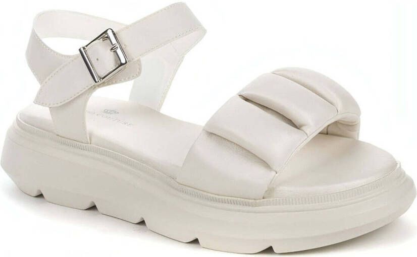 Keddo Beige Open Platte Sandalen Vrouwen