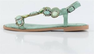 Keslem Sandalen Sandalias en color verde para señora