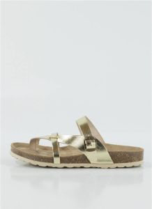 Keslem Sandalen Sandalias en color platino para señora