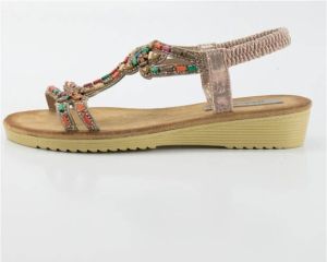 Keslem Sandalen Sandalias en color platino para señora