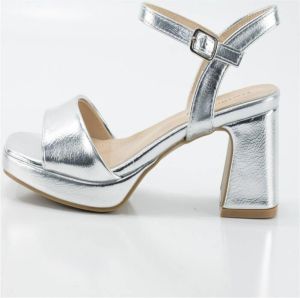 Keslem Sandalen Sandalias en color plata para señora