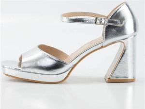 Keslem Sandalen Sandalias en color plata para señora