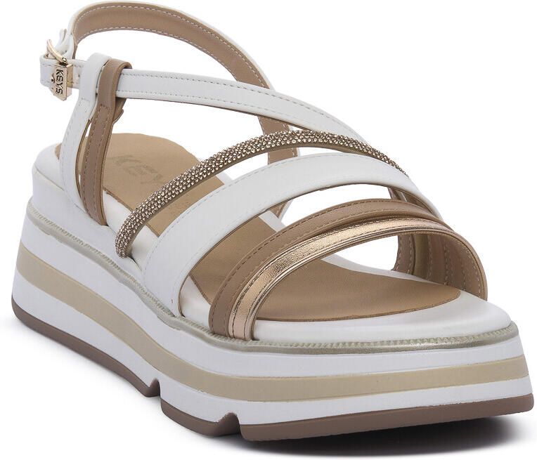 Keys Sandalen met sleehak WHITE