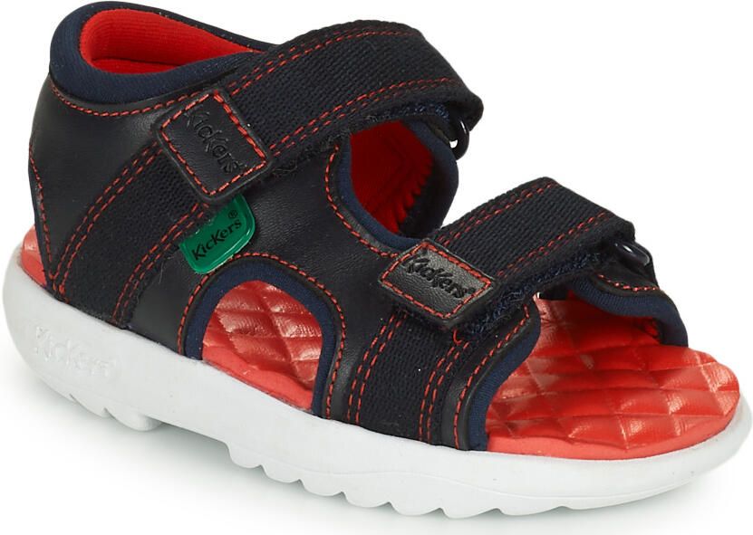 Kickers Platte sandalen KICKSTER SANDAL LTHR IM NVY