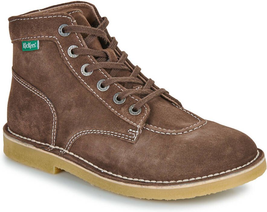 Kickers Comfortabele Veterschoenen van Leer Brown Heren - Foto 2