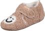 Living Kitzbühel Kid's Smiley Plüsch-Klettschuh Pantoffels bruin - Thumbnail 2