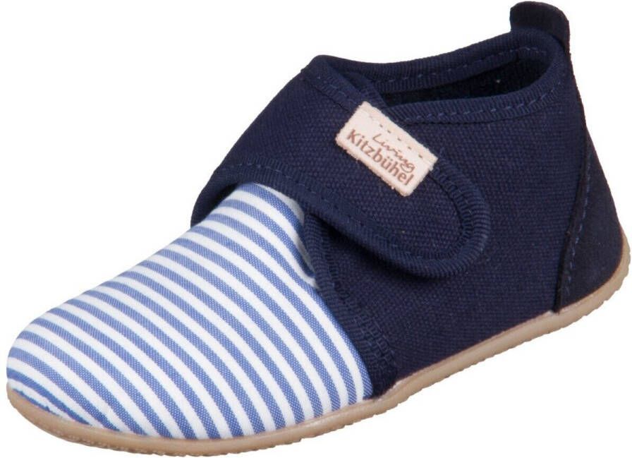 Living Kitzbühel Kid's Babyklett Sigi Streifchen Pantoffels blauw