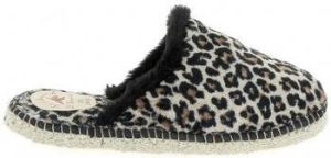 La Maison De L'espadrille Pantoffels Mule Feutre Leopard