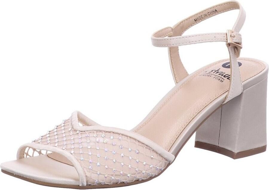 La Strada Blokhak champagne mesh met steentjes dames - Foto 2