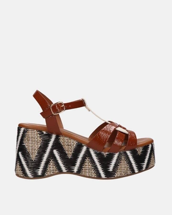 La Strada Platform Sandaal Cognac Synthetisch Damesschoenen - Foto 3