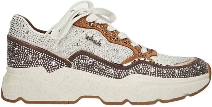 La Strada Sneaker taupe tan met steentjes dames