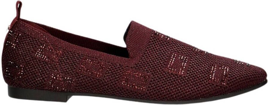 La Strada Loafer aubergine knitted dames