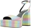La Strada Glitter blokhakken dames - Multicolor