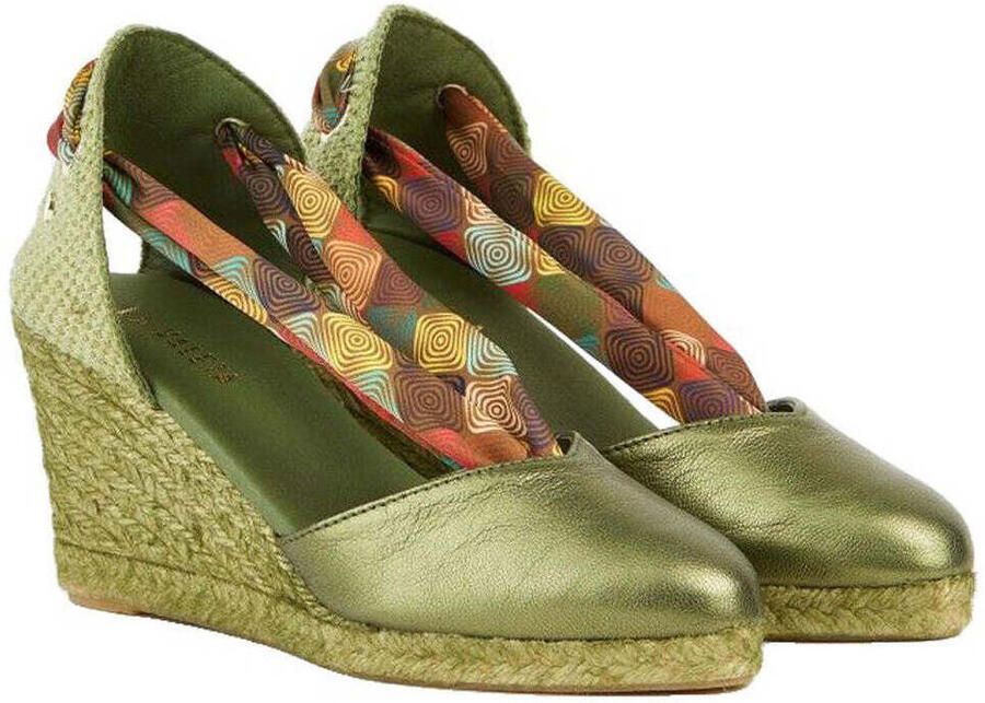 Castañer Groene Sleehak Espadrilles Yellow Dames - Foto 2