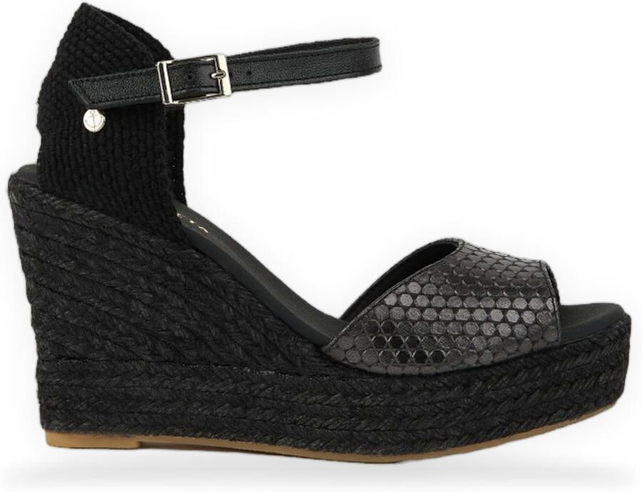 La Valeta Espadrilles Vera Peep Toe Negro