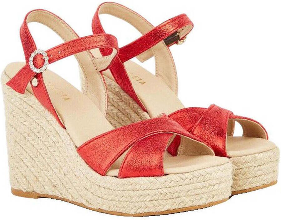 Castañer Gouden Espadrille Sleehakken Red Dames - Foto 2