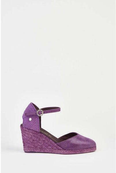 Castañer Paarse Suède Espadrilles met Sleehak Purple Dames - Foto 3