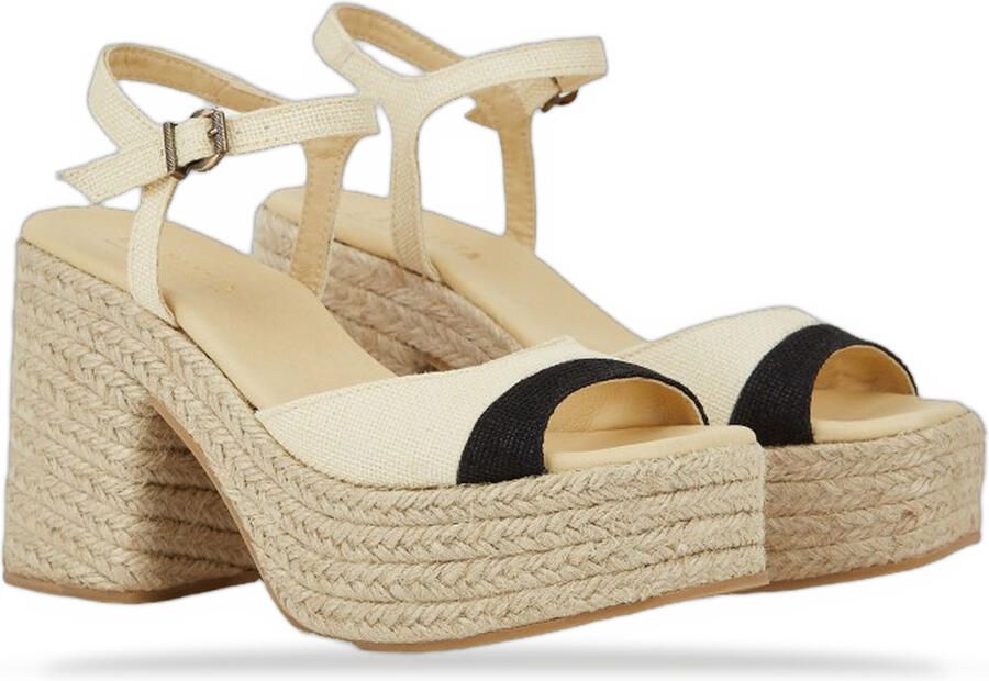 La Valeta Sandalen met sleehak Mafalda Panna Chamois