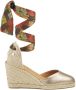 Castañer Groene Sleehak Espadrilles Beige Dames - Thumbnail 2