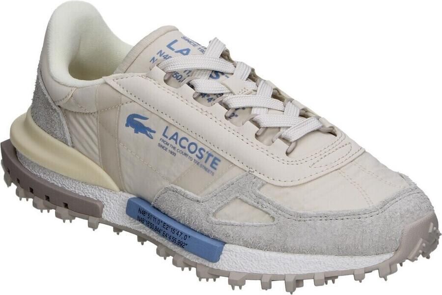 Lacoste heren sneaker Elite H suède ne textiel beige - Foto 5