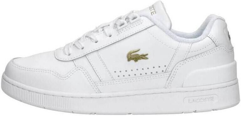 Lacoste Logo Sneaker Mat Leer Label Ingedrukt Vetersluiting White Dames - Foto 13