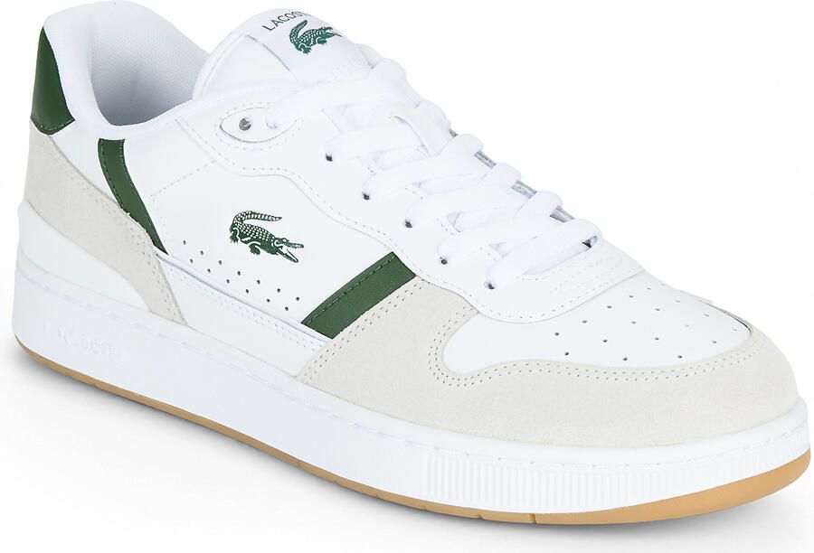Lacoste T-Clip Set leren sneakers wit groen - Foto 4