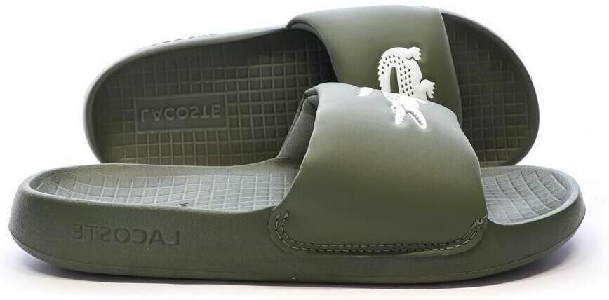 Lacoste SERVE SLIDE 1.0 Heren Slippers Khaki Wit - Foto 5
