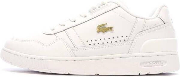 Lacoste Logo Sneaker Mat Leer Label Ingedrukt Vetersluiting White Dames - Foto 16