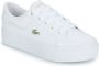 Lacoste Logo Sneakers Mat Leer Zijlabel In reliëf Brede Zool White Dames - Thumbnail 21