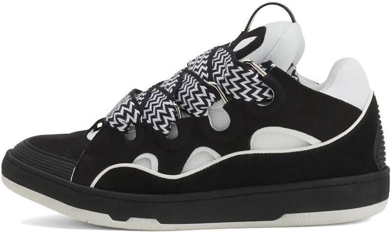 Lanvin Sneakers Curb Leather Sneakers Black White