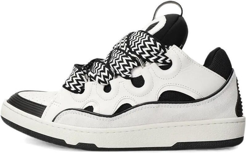 Lanvin Sneakers Curb Leather Sneakers White Black