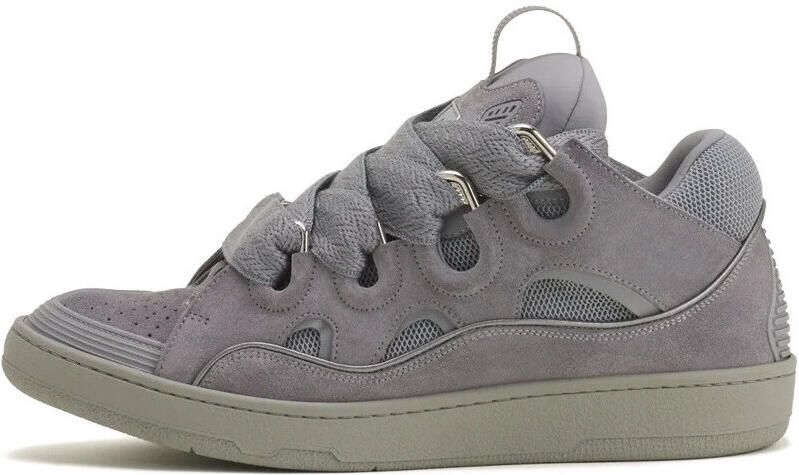 Lanvin Sneakers Curb Monochrome Suede Sneakers Anthracite