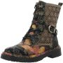Laura Vita halfhoge veterboots gebloemd zwart leer - Thumbnail 2