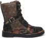 Laura Vita halfhoge veterboots gebloemd zwart leer - Thumbnail 3