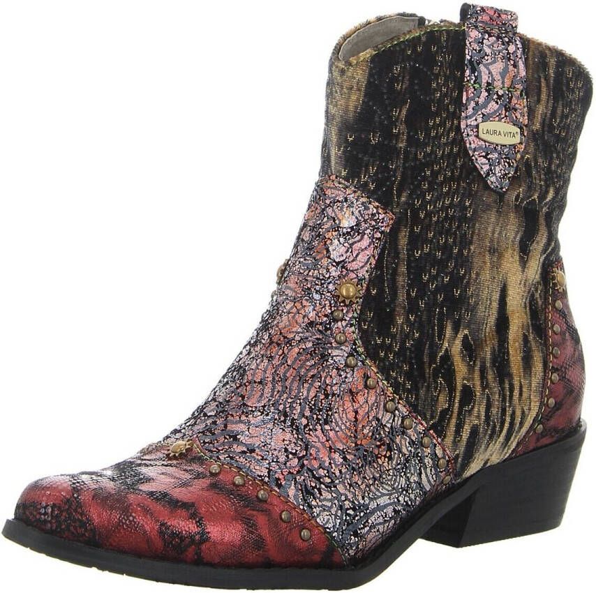 Laura vita Bordeaux Bloemen Cowboy Enkellaarzen Multicolor Dames - Foto 2