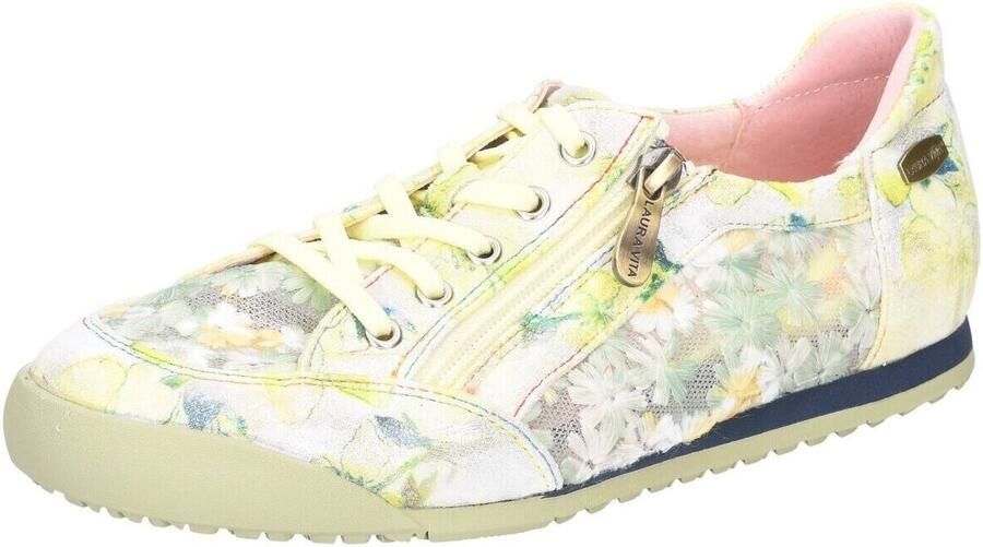 Laura Vita Tivanao 05 Jaune Sneakers Groen Gebloemd Leer Dames Groen - Foto 3