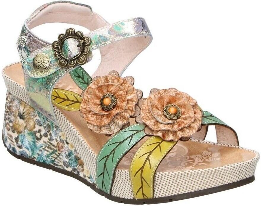 Laura vita Sandalen met sleehak Barry 41 Beige - Foto 4