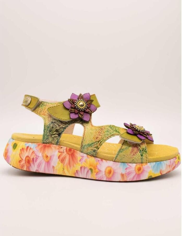 Laura vita Sandalen met sleehak Nikito 03 Jaune