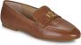 Ralph Lauren Leren Mocassins Logo Voorkant Rubberen Zool Brown Dames - Thumbnail 2
