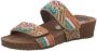 Lazamani leren slippers met kraaltjes oranje turquoise - Thumbnail 3