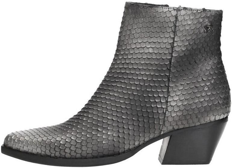 Lazamani Phoebe Dames Enkellaarsjes Leer Silver Black - Foto 4