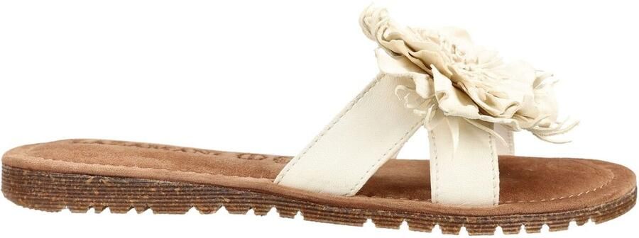 Lazamani Zinnia Dames Slippers Leer Offwhite - Foto 3