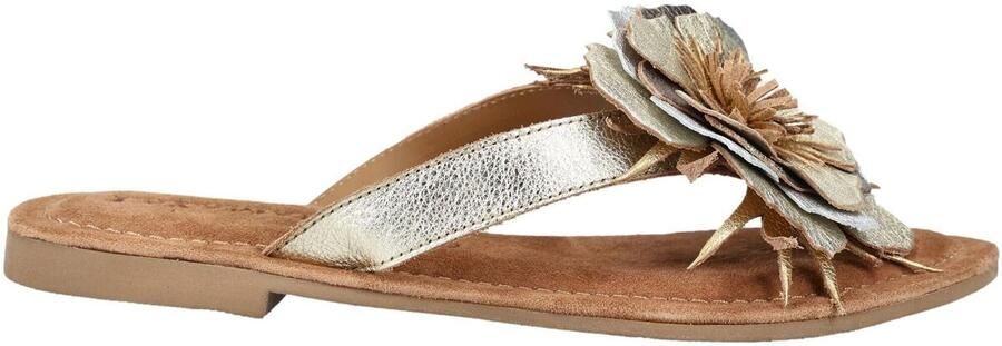 Lazamani Hilde Dames Teenslippers Leer Gold - Foto 2