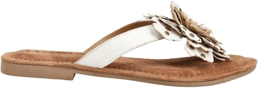 Lazamani Kira Dames Teenslippers Leer White - Foto 2