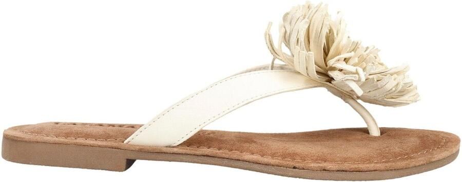 Lazamani Roza Dames Teenslippers Leer Offwhite - Foto 2