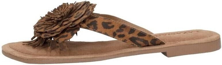 Lazamani Nomi suède teenslippers met panterprint cognac - Foto 11