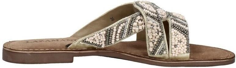 Lazamani Beige Zomer Slipper met Kralenbanden Beige Dames - Foto 9