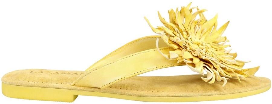 Lazamani Cynthia Dames Teenslippers Leer Yellow - Foto 2