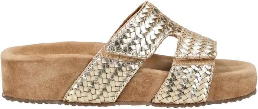Lazamani Mille leren slippers met gevlochten goud - Foto 7