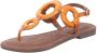 Lazamani Oranje Sandaal met Metallic Afwerking Orange Dames - Thumbnail 4